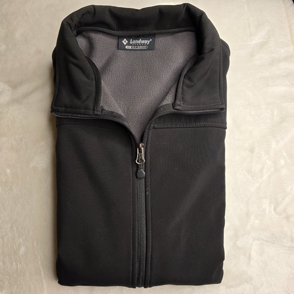 LANDWAY Jacket Womens XL Black Softshell Full Zip Pockets Activewear